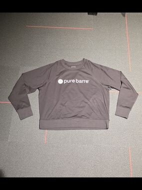 Pure Barre Black Crewneck Pullover with White Logo